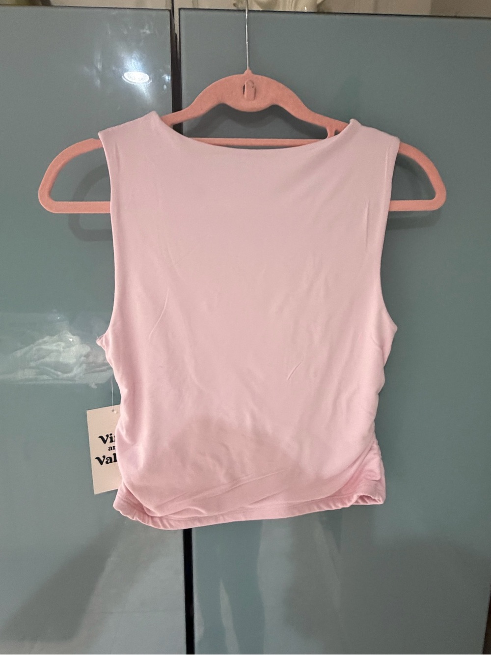 Women's Pink Scoop Neck Tank Top - Picture 4 of 5